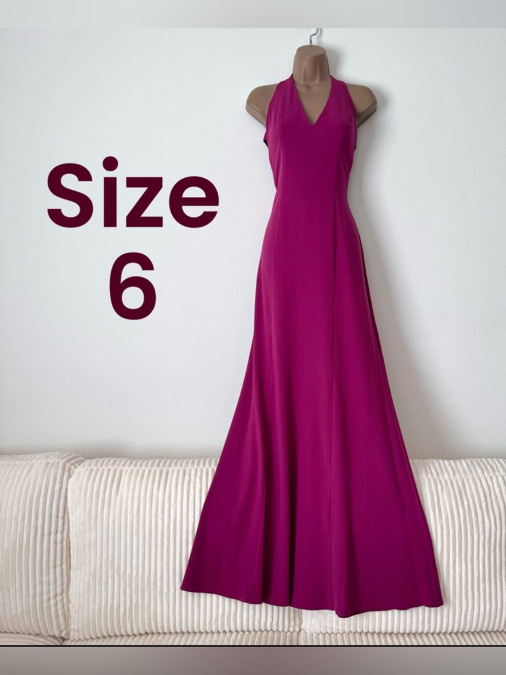 Plum Berry SIZE 6 long formal prom dress with side cutouts v neck